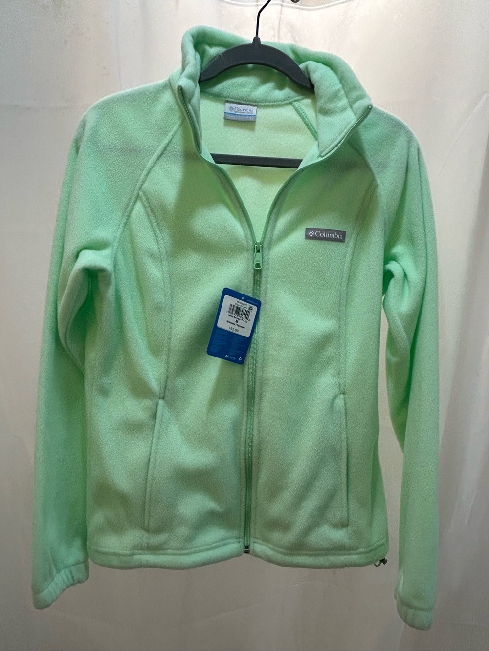 NWT Columbia Womens M Mint Green Benton Springs Full Zip Fleece Jacket